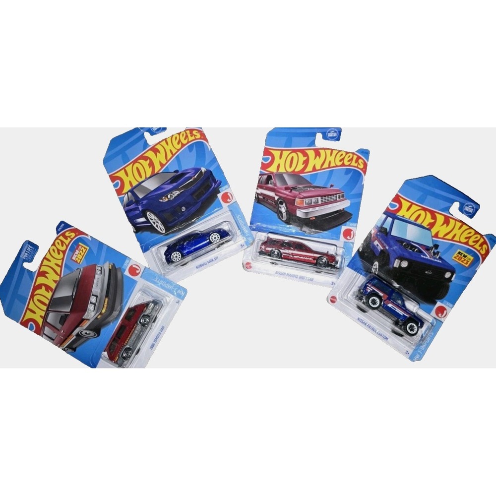 J-Imports Lot Of 4 New Hot Wheels Subaru WRX Toyota 86 Nissian Patrol & Drift HW